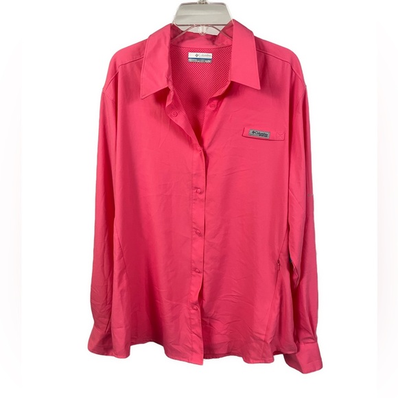 Columbia Tops - Columbia‎ PFG NWT Women's Crystal Springs Pink Omnishade Fishing Top- Size XL